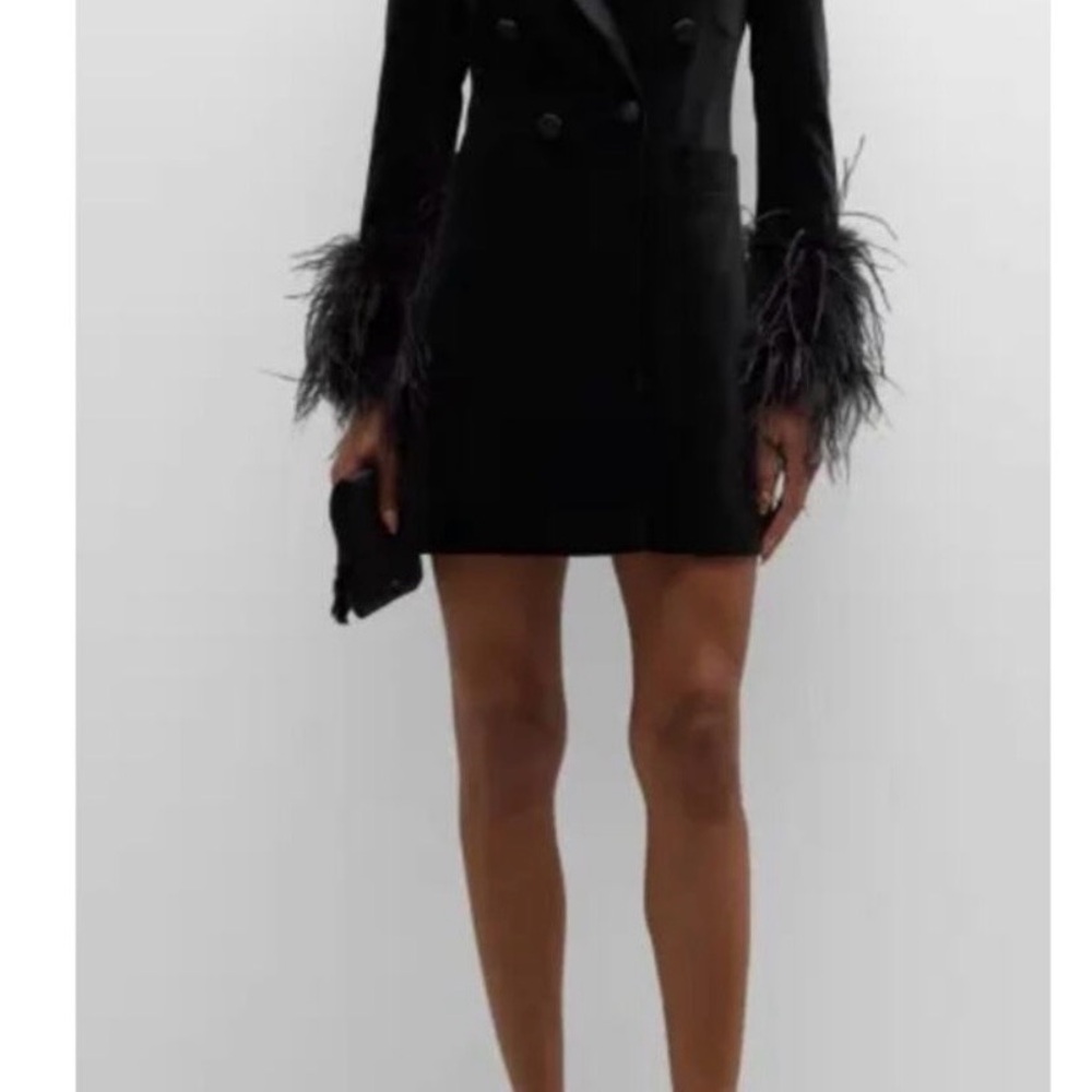 Balmain Black Blazer with Feathered Cuffs - Picture 3 of 4